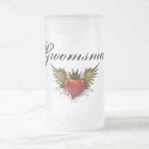 Vintage Tattoo Winged Heart groomsman Mug