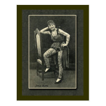 Vintage Tattooed Lady Card or Postcard
