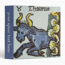 Vintage Taurus, Bull; Antique Signs of the Zodiac 3 Ring Binders