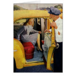 Vintage Taxi Cab Driver and Passenger cards