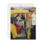 Vintage Taxi Cab Driver and Passenger invitations