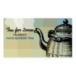 Vintage tea kettle teapot puffy steam biz card business card templates