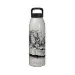 Vintage Tea Party; Alice, Hatter and March Hare Water Bottle