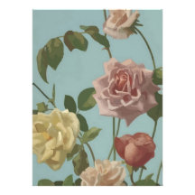Vintage Tea Rose and Blush Roses Invitation
