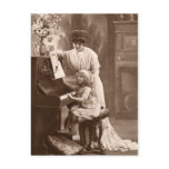 Vintage Teaching Child Piano Music Postcard
