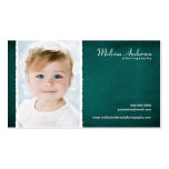 Vintage Teal Blue Studio Portrait Photographer Business Card