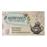Vintage teapot flower bubbles shabby chic tea business cards