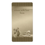 Vintage Teddy Bring a Book Baby Shower Bookplates Personalised Shipping Labels