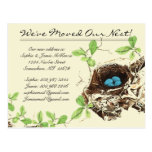 Vintage Tee Teal  Birds We Have Moved Postcards