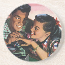 Vintage Teenagers, Love Romance, Promise Ring Coaster