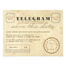 Vintage Telegram Save the Date Announcements