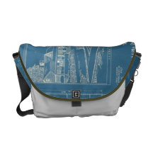 Vintage Tennis Court Blueprint Commuter Bag