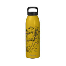 VINTAGE TENNIS WOMEN TENNIS PLAYERS WATER BOTTLES