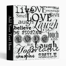 Vintage Text Life Advice Apparel and Gifts 3 Ring Binder
