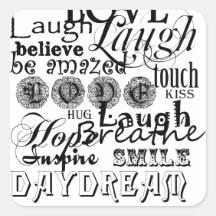 Vintage Text Life Advice Apparel and Gifts Sticker