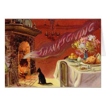 Vintage Thanksgiving Dinner Greeting Card