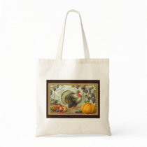 Vintage Thanksgiving Greetings Budget Tote Canvas Bag