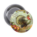Vintage Thanksgiving Greetings Round Button
