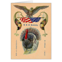 Vintage Thanksgiving Menu Uss Kentucky 1907 Greeting Card
