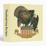 Vintage Thanksgiving Turkey, Eagle, Amercan Flag 3 Ring Binders