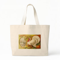 Vintage Thanksgiving Turkey Jumbo Tote Bag