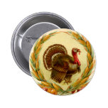 Vintage Thanksgiving Turkey Round Button