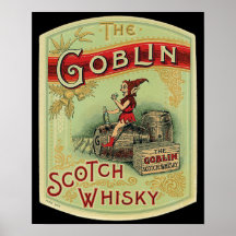 Vintage  "The Goblin " Scotch Whiskey Label Print