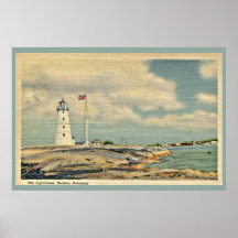 Vintage The Lighthouse, Nassau Bahamas Poster