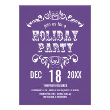 Vintage Theatre Bill Holiday Party Invite-plum