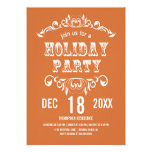 Vintage Theatre Bill Holiday Party Invite-rustic