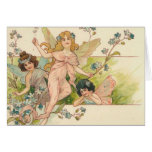 Vintage- three faries with flowers cards