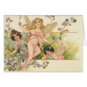 Vintage- three faries with flowers cards