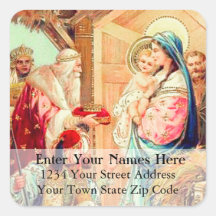 Vintage Three Kings Christmas Return Address Label Sticker