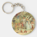 Vintage Thumbelina and Prince Wedding in Forest Key Chains
