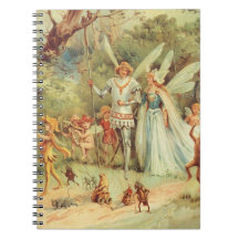 Vintage Thumbelina and Prince Wedding in Forest Note Books