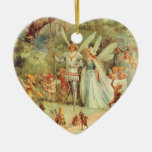 Vintage Thumbelina and Prince Wedding in Forest Christmas Ornament