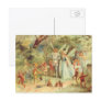 Vintage Thumbelina and Prince Wedding in Forest Postcard
