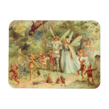 Vintage Thumbelina and Prince Wedding in Forest Flexible Magnets