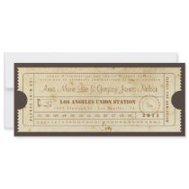 Vintage Ticket Invitation - Punch Card
