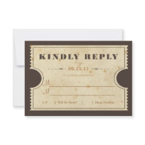 Vintage Ticket RSVP Invites