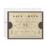 Vintage Ticket Save the Date invitations