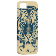 Vintage Tiger Face Close Up iPhone 5 Covers