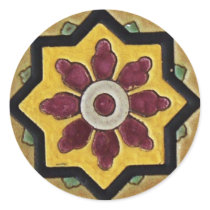Vintage Tile Round Sticker