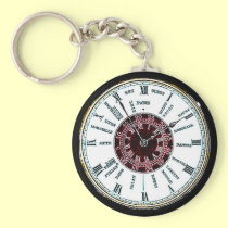 Vintage time zone watch keychains