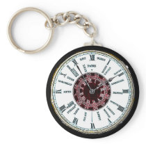 Vintage time zone watch key chain