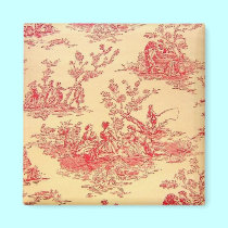 Vintage Toile  Wallpaper Magnet magnets