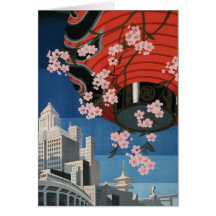 Vintage Tokyo travel Greeting Cards