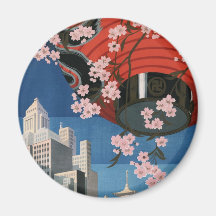 Vintage Tokyo travel Magnets