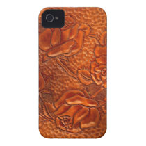Vintage Tooled Western Leather Roses Iphone 4 Cases