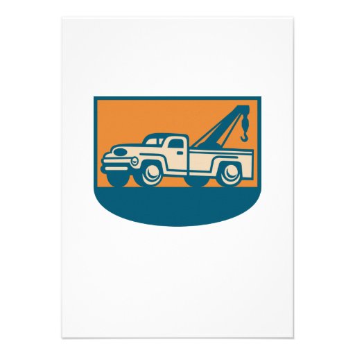 Vintage Tow Wrecker Pick-up Truck Invite